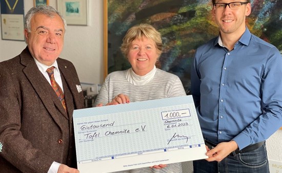v.l.: Sch. AL-Schaherr, Rotary Chemnitz e.V., Chr.Fiedler, Tafel Chemnitz e.V. , Ch. Musch, Rotaract Chemnitz